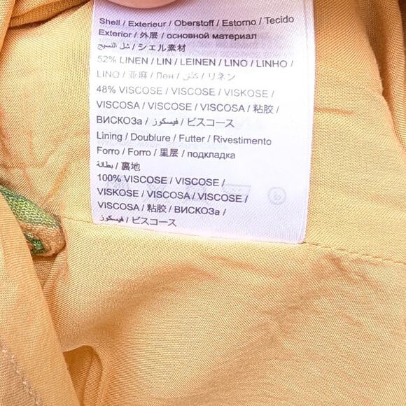 FARM Rio Orange Sands Citrus Print One Shoulder Linen Blend Mini Dress, size M - Picture 8 of 9